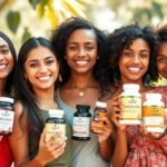 Nők vitaminokat tartanak a kezükben, egészségmegőrzés céljából.