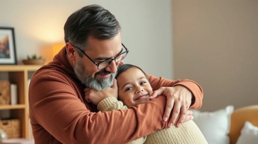 Egy gyermek és egy szülő közötti érzelmi kötődés és támogatás
