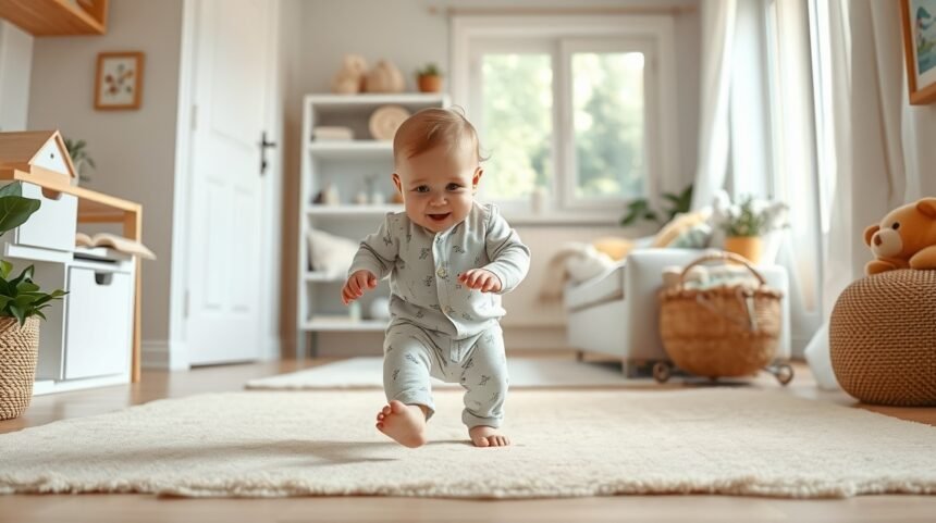 Baba önálló mozgás közben a szobában