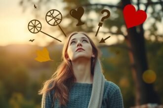 Nő gondolkodik a párkapcsolat változásain és lehetőségein.