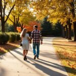 Pár sétál az őszi parkban, a kapcsolatok fontosságáról.
