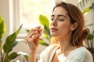 Nő arcpakolást használ, száraz bőr hidratálása