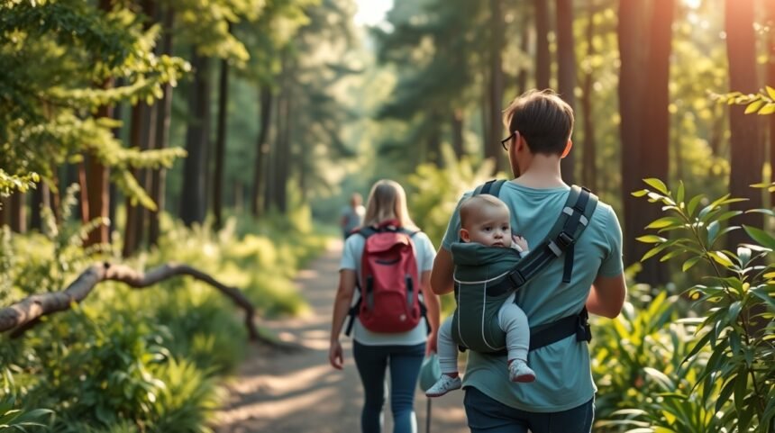 Babatartós túra édesanyával és édesapával a természetben.