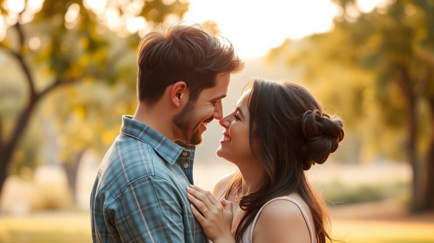 Pár intim pillanata egy gyönyörű naplementében.