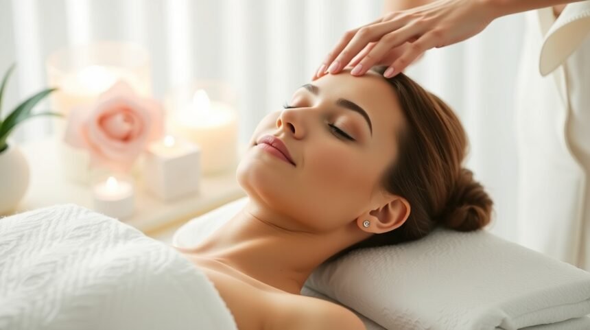 Arcmasszázs relaxáció közben kényelmes környezetben