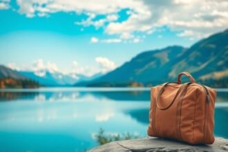 Utazás szakítás után: környezetbarát bőrönd egy gyönyörű tájon