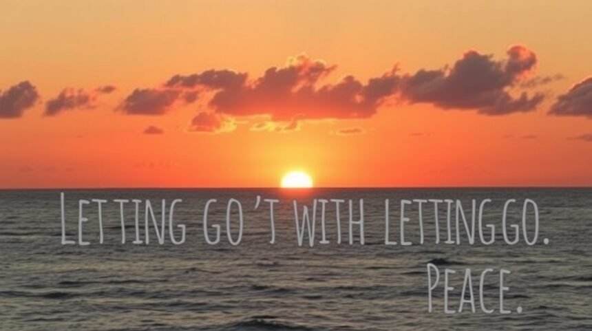 Naplemente a tenger felett, a béke kifejezésével.