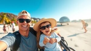 Baba nyaralás apával: boldog pillanatok napsütésben