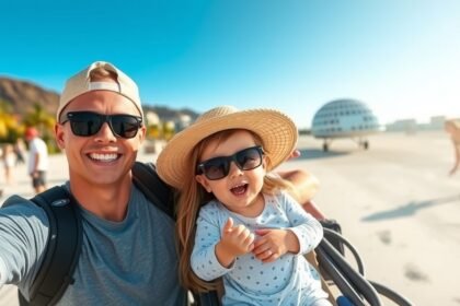 Baba nyaralás apával: boldog pillanatok napsütésben