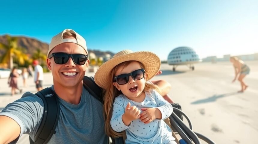 Baba nyaralás apával: boldog pillanatok napsütésben