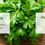 Friss petrezselyem levelek kiemelkedő méregtelenítő hatása és C-vitamin tartalma.