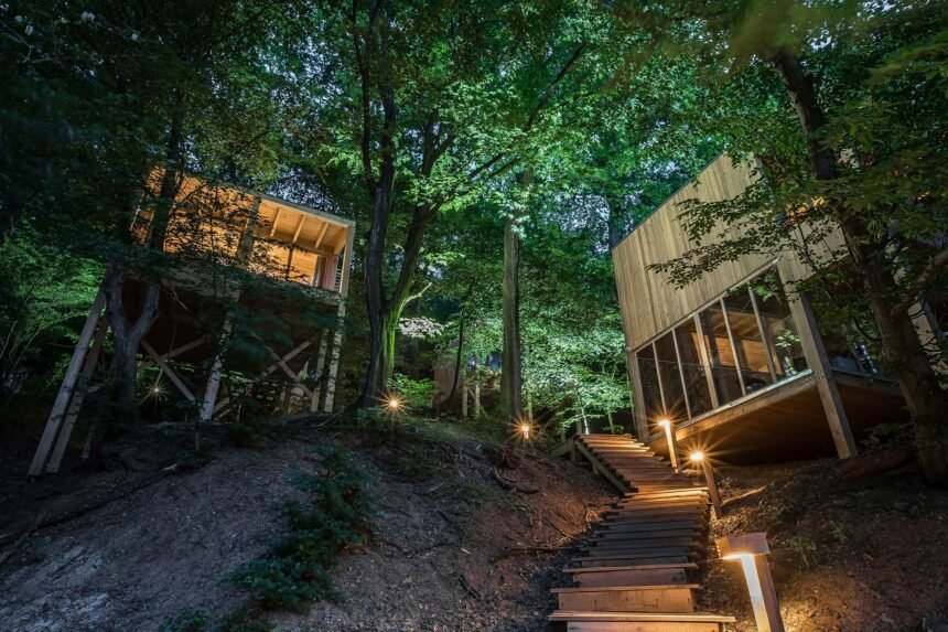 Lombházak a fák között, romantikus és természetközeli élmény