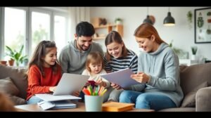 Család együttműködése szülői feladatok megosztása közben